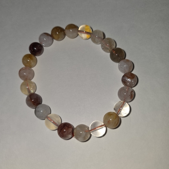 8mm Golden Healer Fire Quartz Mix Bracelet - Picture 4 of 11